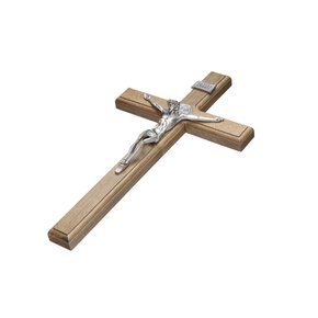 Crucifixo para Parede - São Bento - 35 cm - Prata Velha -