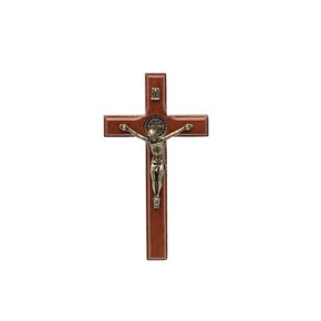 Crucifixo para Parede - São Bento - 9 cm - Ouro Velho -