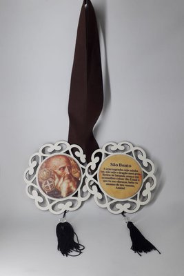 Escapulário de Porta com Imagem Fotográfica - São Bento -