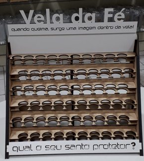 Expositor em MDF para 60 unidades de Velas da Fé -