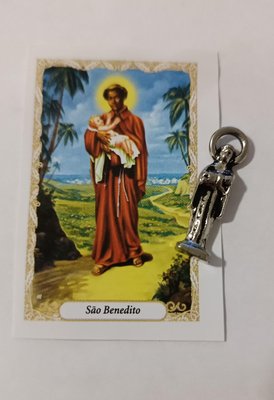 Imagens de Bolso com Oração 2,5 cm - São Benedito