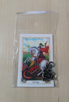 Imagens de Bolso com Oração 2,5 cm -  São Jorge