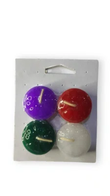 Kit 4 velas lamparinas Advento - Vermelha, Verde, Branca e Lilás