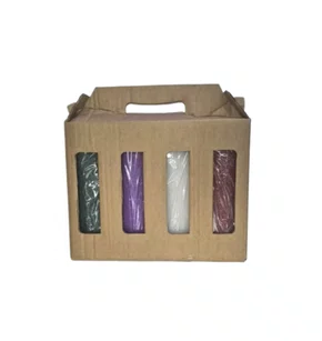 Kit 4 Velas para o Advento - 7 x 20 cm - Texturizadas - Lilás, Vermelha, Verde e Branca