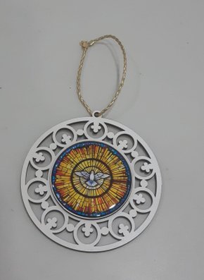 Mandala com Imagem Resinada - DIVINO ESPIRITO SANTO -