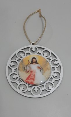 Mandala com Imagem Resinada - JESUS MISERICORDIOSO -