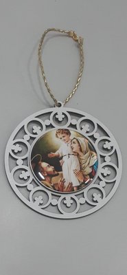 Mandala com Imagem Resinada - SAGRADA FAMÍLIA -