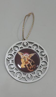Mandala com Imagem Resinada - SÃO MIGUEL ARCANJO -