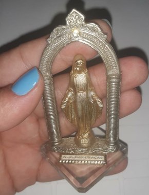 Pedestal Acrílico Arco Prata " N. S. das Graças "