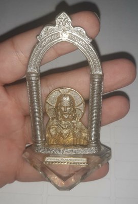 Pedestal Acrílico Arco Prata " Sagrado Coração de Jesus "