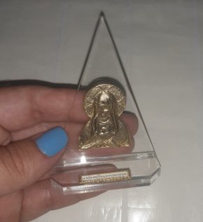 Pedestal Acrílico Triângulo " Imaculado Coração de Maria "