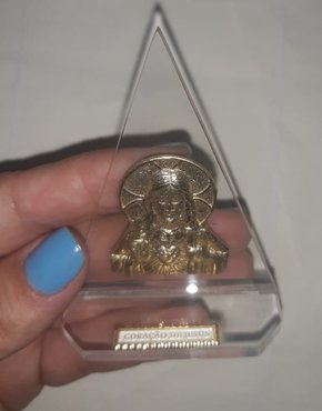 Pedestal Acrílico Triângulo " Sagrado Coração de Jesus "