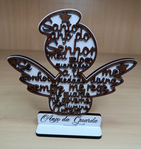 Pedestal Anjo da Guarda 15 cm com Oração - MDF