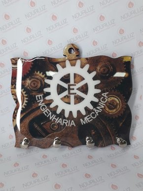 Porta Chaves 4 Pinos Resinado - Engenharia Mecânica