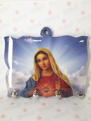 Porta Chaves 4 Pinos Resinado - Imaculado Coração de Maria -