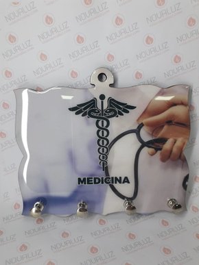 Porta Chaves 4 Pinos Resinado - Medicina -