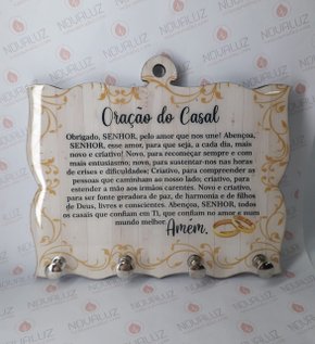 Porta Chaves 4 Pinos Resinado - Oração do Casal -