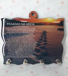 Porta Chaves 4 Pinos Resinado - Pegadas na Areia -