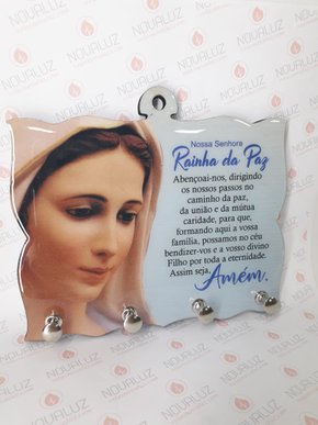 Porta Chaves 4 Pinos Resinado -  Rainha da Paz -