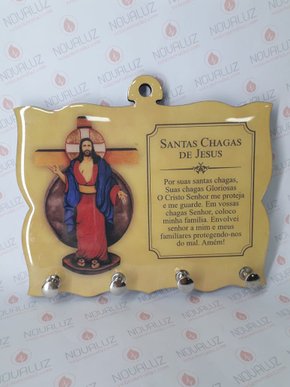 Porta Chaves 4 Pinos Resinado - Santa Chagas de Jesus -