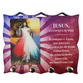 Porta Chaves  com Imagem 3D - Jesus Misericordioso -