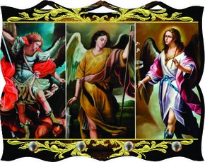 Porta Chaves com Imagem Fotográfica - 3 Arcanjos -