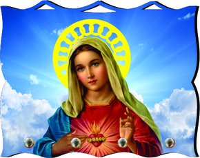 Porta Chaves com Imagem Fotográfica - Imaculado Coração de Maria -
