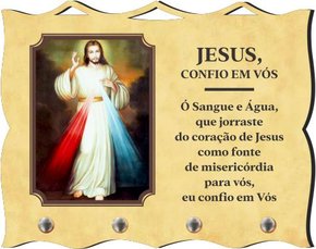 Porta Chaves com Imagem Fotográfica - Jesus Misericordioso -