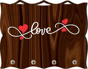 Porta Chaves com Imagem Fotográfica - Love -