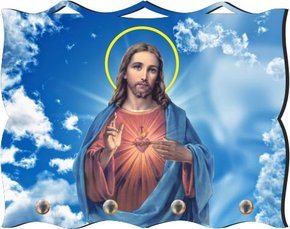 Porta Chaves com Imagem Fotográfica - Sagrado coração de Jesus -