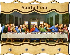 Porta Chaves com Imagem Fotográfica - Santa Ceia -