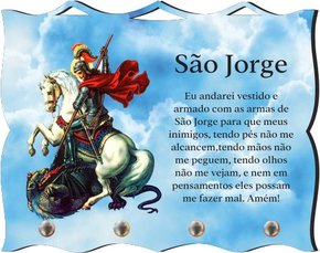 Porta Chaves com Imagem Fotográfica - São Jorge -