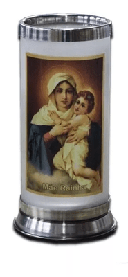 Porta Vela  com Imagem Colorida - Mãe Rainha -