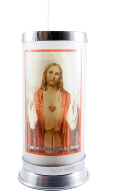 Porta Vela  com Imagem Colorida - Sagrado Coração de Jesus -