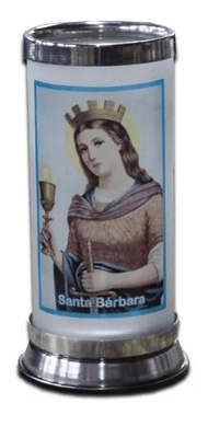 Porta Vela  com Imagem Colorida - Santa Bárbara -