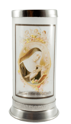 Porta Vela  com Imagem Colorida - Santa Rita de Cássia -