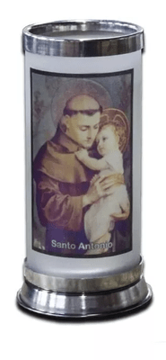 Porta Vela  com Imagem Colorida - Santo Antônio -