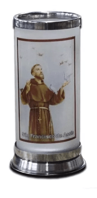 Porta Vela  com Imagem Colorida - São Francisco de Assis -