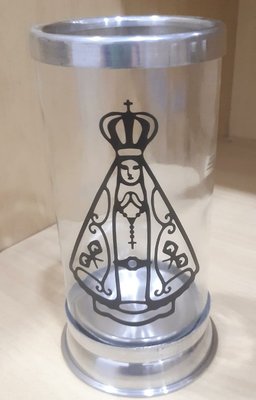 Porta Vela Transparente Adesivado N. S. Aparecida -