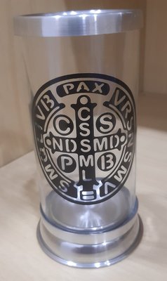 Porta Vela Transparente Adesivado São Bento -