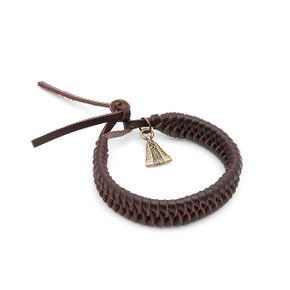 Pulseira Couro Trançado com N. S. Aparecida -