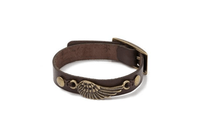 Pulseira em Couro Asa de Anjo -