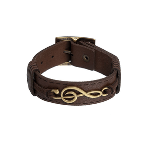 Pulseira em Couro Clave de Sol  -