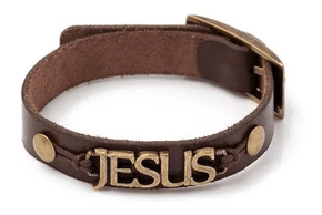Pulseira em Couro Jesus  -