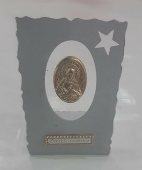 Quadrinho de Mesa Reto Vazado " Imaculado Coração de Maria "