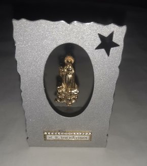 Quadrinho de Mesa Reto Vazado " N. S. de Fátima "