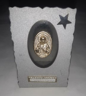 Quadrinho de Mesa Reto Vazado " Sagrado Coração de Jesus "