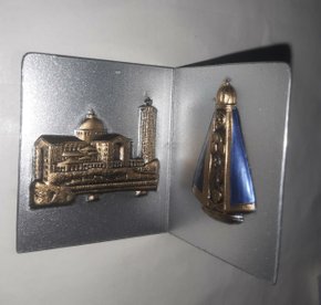 Quadrinho Livro Estampado "N. S. Aparecida "- Borda Lisa -