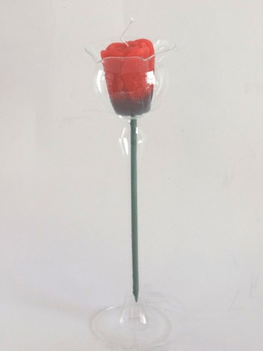 Solitário de Vidro + Botão de Rosa Perfumada - Grande -