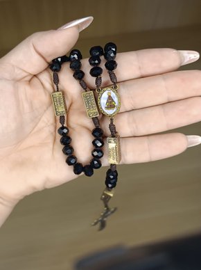 Terço da Contemplação dos Mistérios - Cristal 8 MM